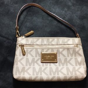 Michael Kors Beige Large Wristlet with Strap NWT